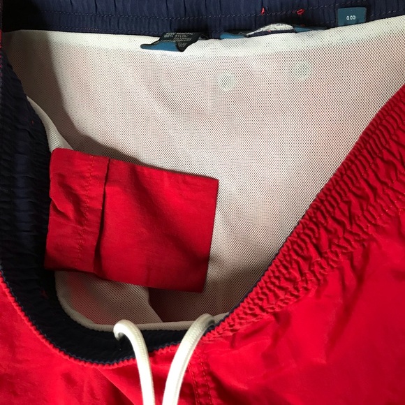 Polo Ralph Lauren Swim Trunks Red Elastic Waist Mesh Lined Men's Large - Picture 5 of 11